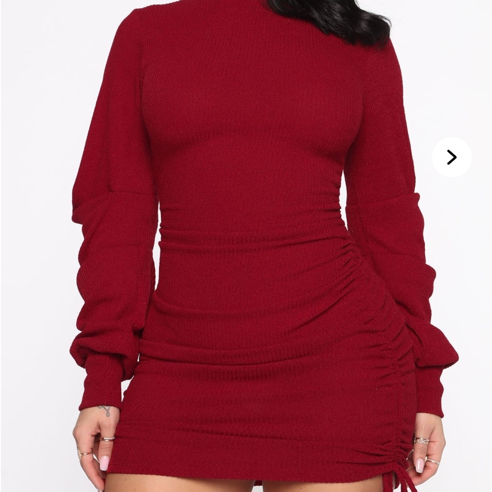 Red Ribbed Knit Sweater - Picture 3 of 6